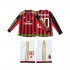 Camisola AC Milan RONALDINHO 80 2013 2014 Retro Criança Equipamento Primeiro Manga Comprida